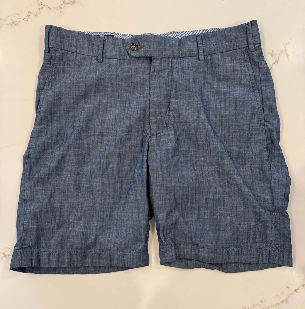 Peter Millar Collection Blue 100% Cotton Shorts Size 34